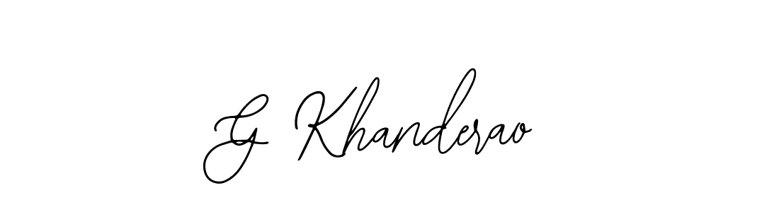 Design your own signature with our free online signature maker. With this signature software, you can create a handwritten (Bearetta-2O07w) signature for name G Khanderao. G Khanderao signature style 12 images and pictures png
