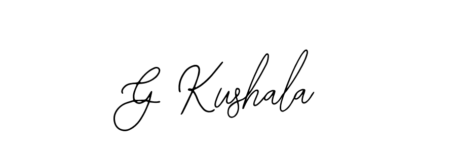 How to make G Kushala name signature. Use Bearetta-2O07w style for creating short signs online. This is the latest handwritten sign. G Kushala signature style 12 images and pictures png