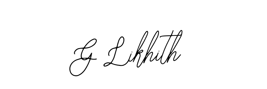 Use a signature maker to create a handwritten signature online. With this signature software, you can design (Bearetta-2O07w) your own signature for name G Likhith. G Likhith signature style 12 images and pictures png