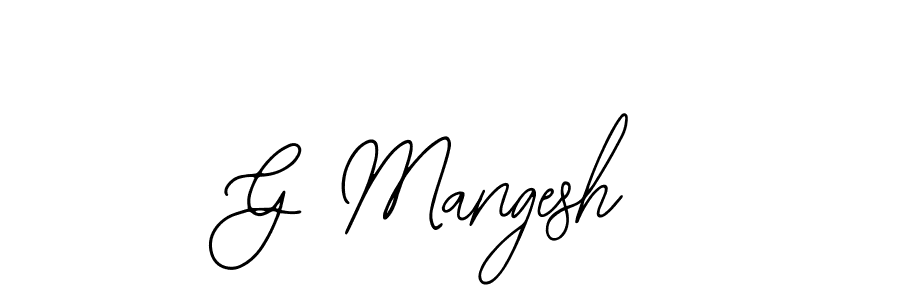 You should practise on your own different ways (Bearetta-2O07w) to write your name (G Mangesh) in signature. don't let someone else do it for you. G Mangesh signature style 12 images and pictures png