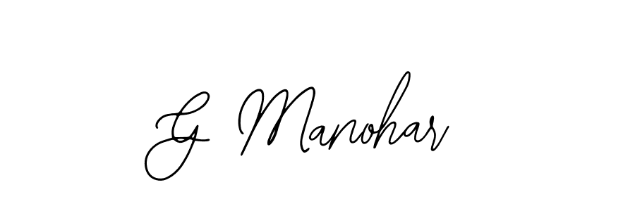 How to make G Manohar name signature. Use Bearetta-2O07w style for creating short signs online. This is the latest handwritten sign. G Manohar signature style 12 images and pictures png