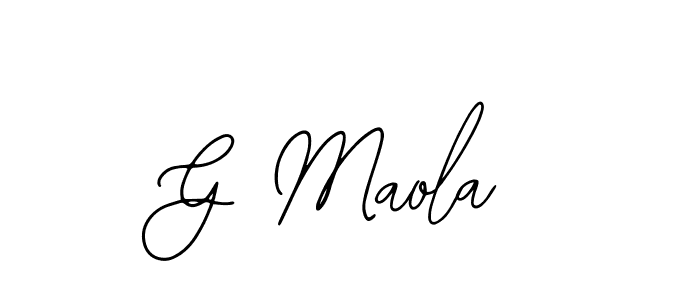 You should practise on your own different ways (Bearetta-2O07w) to write your name (G Maola) in signature. don't let someone else do it for you. G Maola signature style 12 images and pictures png