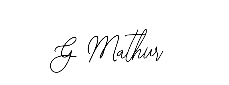 You should practise on your own different ways (Bearetta-2O07w) to write your name (G Mathur) in signature. don't let someone else do it for you. G Mathur signature style 12 images and pictures png