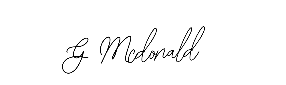 How to make G Mcdonald name signature. Use Bearetta-2O07w style for creating short signs online. This is the latest handwritten sign. G Mcdonald signature style 12 images and pictures png