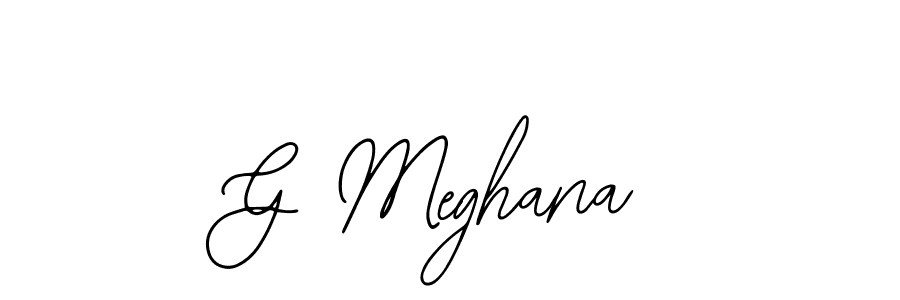 Use a signature maker to create a handwritten signature online. With this signature software, you can design (Bearetta-2O07w) your own signature for name G Meghana. G Meghana signature style 12 images and pictures png