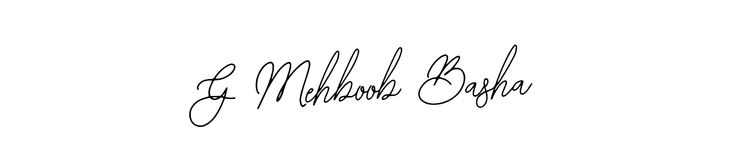Use a signature maker to create a handwritten signature online. With this signature software, you can design (Bearetta-2O07w) your own signature for name G Mehboob Basha. G Mehboob Basha signature style 12 images and pictures png