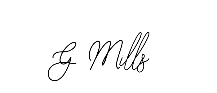 Design your own signature with our free online signature maker. With this signature software, you can create a handwritten (Bearetta-2O07w) signature for name G Mills. G Mills signature style 12 images and pictures png