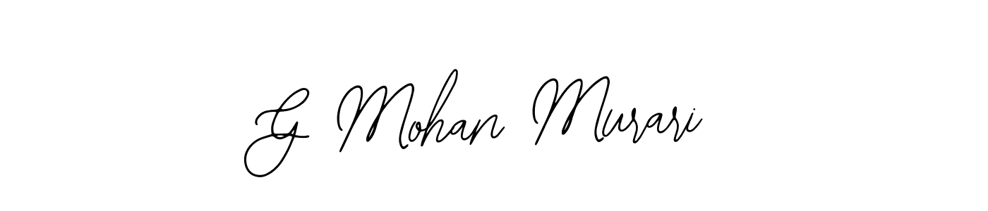 How to make G Mohan Murari name signature. Use Bearetta-2O07w style for creating short signs online. This is the latest handwritten sign. G Mohan Murari signature style 12 images and pictures png