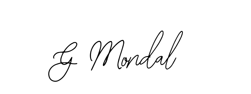 Use a signature maker to create a handwritten signature online. With this signature software, you can design (Bearetta-2O07w) your own signature for name G Mondal. G Mondal signature style 12 images and pictures png