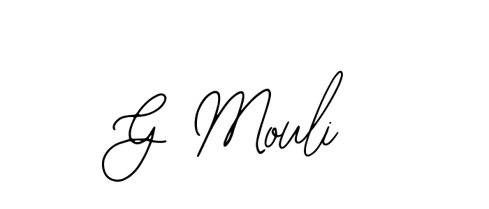 How to make G Mouli name signature. Use Bearetta-2O07w style for creating short signs online. This is the latest handwritten sign. G Mouli signature style 12 images and pictures png