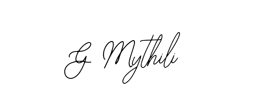 How to make G Mythili name signature. Use Bearetta-2O07w style for creating short signs online. This is the latest handwritten sign. G Mythili signature style 12 images and pictures png