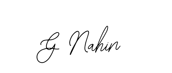 How to make G Nahin name signature. Use Bearetta-2O07w style for creating short signs online. This is the latest handwritten sign. G Nahin signature style 12 images and pictures png