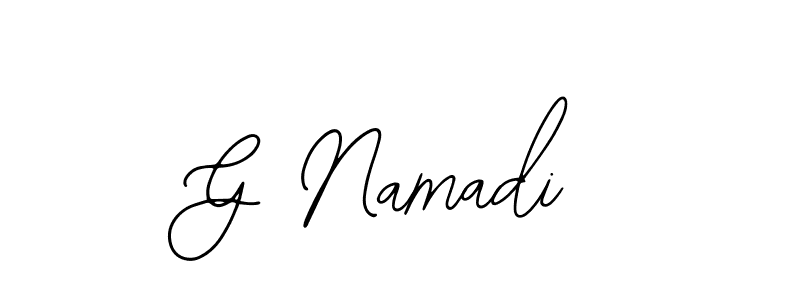 The best way (Bearetta-2O07w) to make a short signature is to pick only two or three words in your name. The name G Namadi include a total of six letters. For converting this name. G Namadi signature style 12 images and pictures png