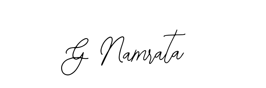 How to make G Namrata name signature. Use Bearetta-2O07w style for creating short signs online. This is the latest handwritten sign. G Namrata signature style 12 images and pictures png