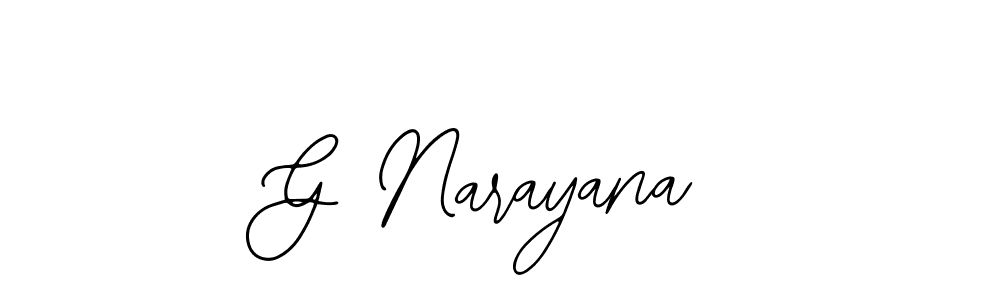 The best way (Bearetta-2O07w) to make a short signature is to pick only two or three words in your name. The name G Narayana include a total of six letters. For converting this name. G Narayana signature style 12 images and pictures png