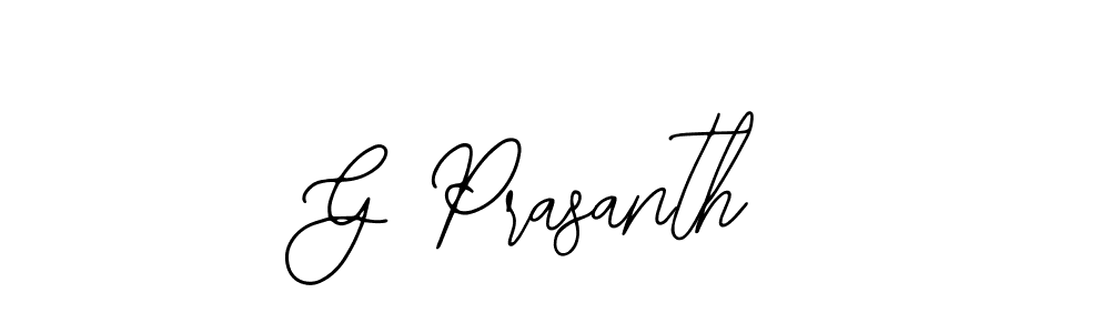 Design your own signature with our free online signature maker. With this signature software, you can create a handwritten (Bearetta-2O07w) signature for name G Prasanth. G Prasanth signature style 12 images and pictures png