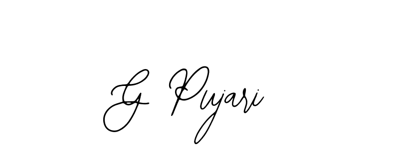 Design your own signature with our free online signature maker. With this signature software, you can create a handwritten (Bearetta-2O07w) signature for name G Pujari. G Pujari signature style 12 images and pictures png