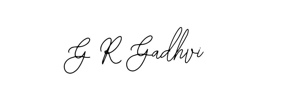 Similarly Bearetta-2O07w is the best handwritten signature design. Signature creator online .You can use it as an online autograph creator for name G R Gadhvi. G R Gadhvi signature style 12 images and pictures png