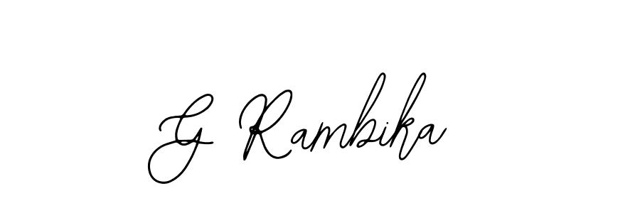 How to make G Rambika signature? Bearetta-2O07w is a professional autograph style. Create handwritten signature for G Rambika name. G Rambika signature style 12 images and pictures png