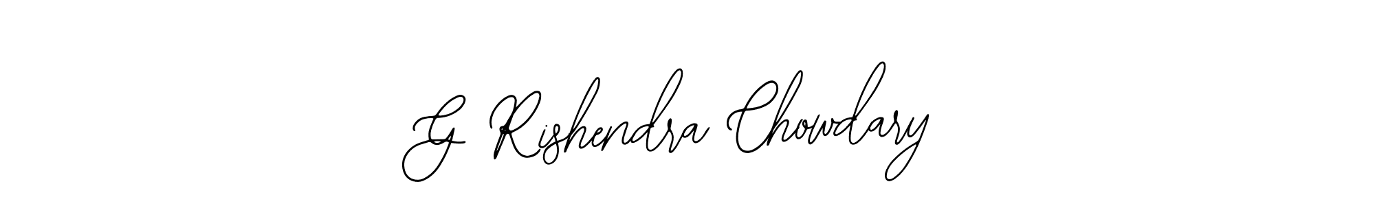 How to make G Rishendra Chowdary signature? Bearetta-2O07w is a professional autograph style. Create handwritten signature for G Rishendra Chowdary name. G Rishendra Chowdary signature style 12 images and pictures png