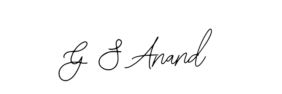 How to make G S Anand name signature. Use Bearetta-2O07w style for creating short signs online. This is the latest handwritten sign. G S Anand signature style 12 images and pictures png