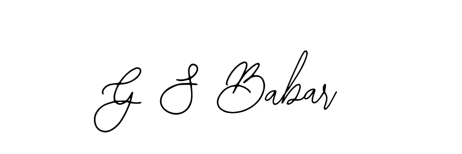 How to make G S Babar name signature. Use Bearetta-2O07w style for creating short signs online. This is the latest handwritten sign. G S Babar signature style 12 images and pictures png