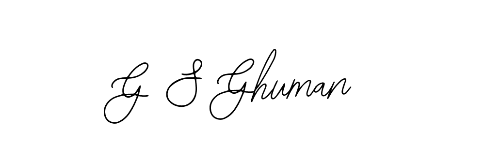 How to make G S Ghuman name signature. Use Bearetta-2O07w style for creating short signs online. This is the latest handwritten sign. G S Ghuman signature style 12 images and pictures png