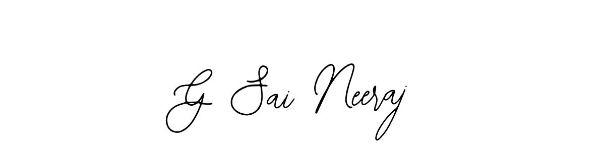 Use a signature maker to create a handwritten signature online. With this signature software, you can design (Bearetta-2O07w) your own signature for name G Sai Neeraj. G Sai Neeraj signature style 12 images and pictures png