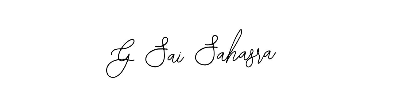 How to make G Sai Sahasra name signature. Use Bearetta-2O07w style for creating short signs online. This is the latest handwritten sign. G Sai Sahasra signature style 12 images and pictures png