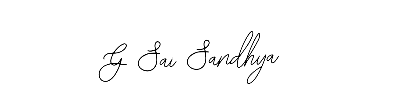Use a signature maker to create a handwritten signature online. With this signature software, you can design (Bearetta-2O07w) your own signature for name G Sai Sandhya. G Sai Sandhya signature style 12 images and pictures png