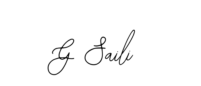 How to make G Saili name signature. Use Bearetta-2O07w style for creating short signs online. This is the latest handwritten sign. G Saili signature style 12 images and pictures png