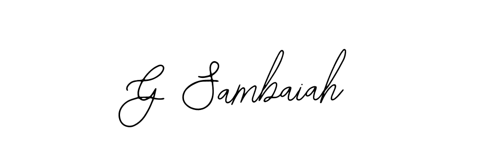 Make a beautiful signature design for name G Sambaiah. With this signature (Bearetta-2O07w) style, you can create a handwritten signature for free. G Sambaiah signature style 12 images and pictures png