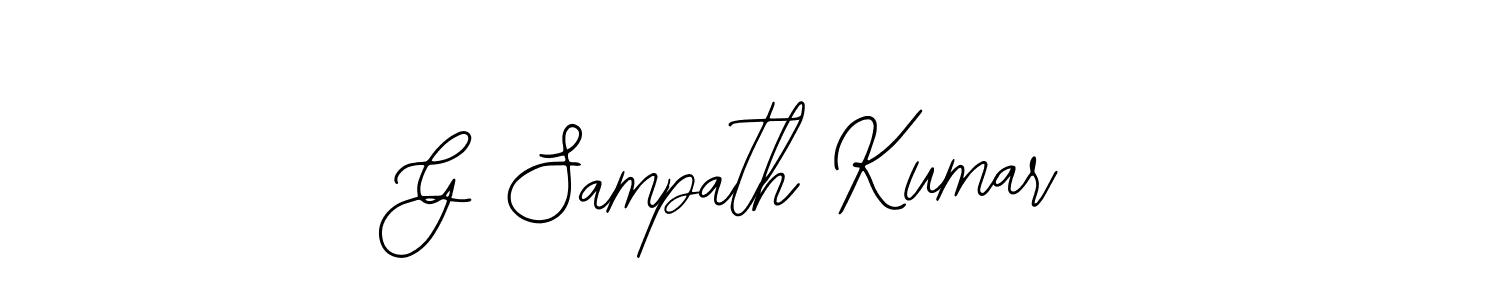 How to make G Sampath Kumar name signature. Use Bearetta-2O07w style for creating short signs online. This is the latest handwritten sign. G Sampath Kumar signature style 12 images and pictures png