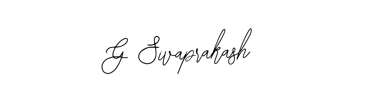 The best way (Bearetta-2O07w) to make a short signature is to pick only two or three words in your name. The name G Sivaprakash include a total of six letters. For converting this name. G Sivaprakash signature style 12 images and pictures png