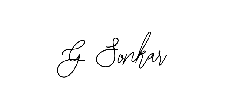 The best way (Bearetta-2O07w) to make a short signature is to pick only two or three words in your name. The name G Sonkar include a total of six letters. For converting this name. G Sonkar signature style 12 images and pictures png