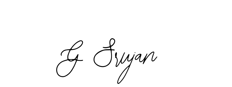 How to make G Srujan name signature. Use Bearetta-2O07w style for creating short signs online. This is the latest handwritten sign. G Srujan signature style 12 images and pictures png