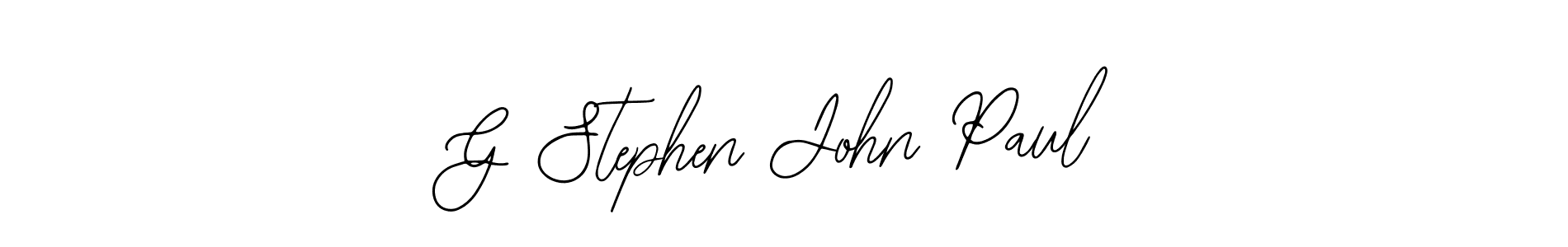Make a short G Stephen John Paul signature style. Manage your documents anywhere anytime using Bearetta-2O07w. Create and add eSignatures, submit forms, share and send files easily. G Stephen John Paul signature style 12 images and pictures png
