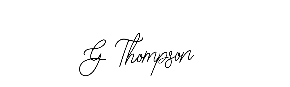 Design your own signature with our free online signature maker. With this signature software, you can create a handwritten (Bearetta-2O07w) signature for name G Thompson. G Thompson signature style 12 images and pictures png