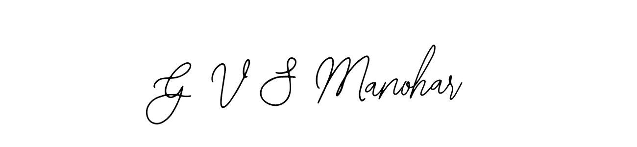 Similarly Bearetta-2O07w is the best handwritten signature design. Signature creator online .You can use it as an online autograph creator for name G V S Manohar. G V S Manohar signature style 12 images and pictures png