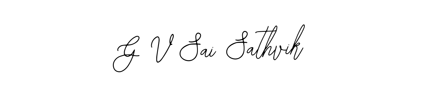 You can use this online signature creator to create a handwritten signature for the name G V Sai Sathvik. This is the best online autograph maker. G V Sai Sathvik signature style 12 images and pictures png