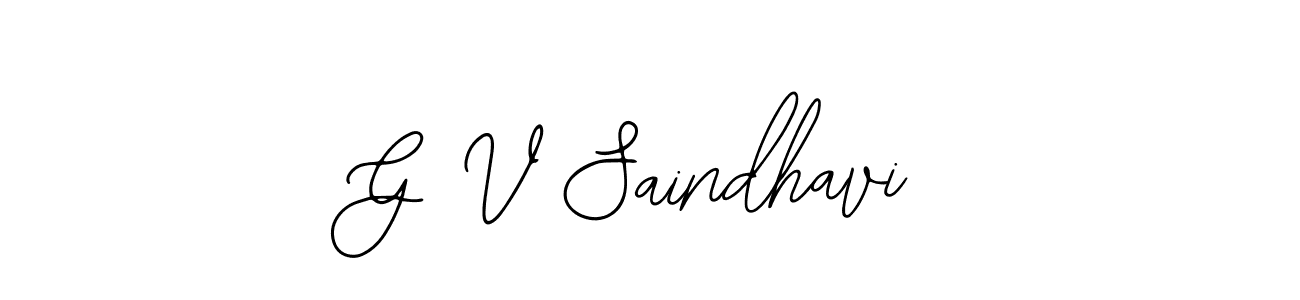 Also we have G V Saindhavi name is the best signature style. Create professional handwritten signature collection using Bearetta-2O07w autograph style. G V Saindhavi signature style 12 images and pictures png