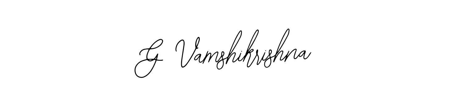 Use a signature maker to create a handwritten signature online. With this signature software, you can design (Bearetta-2O07w) your own signature for name G Vamshikrishna. G Vamshikrishna signature style 12 images and pictures png