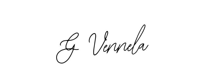 The best way (Bearetta-2O07w) to make a short signature is to pick only two or three words in your name. The name G Vennela include a total of six letters. For converting this name. G Vennela signature style 12 images and pictures png