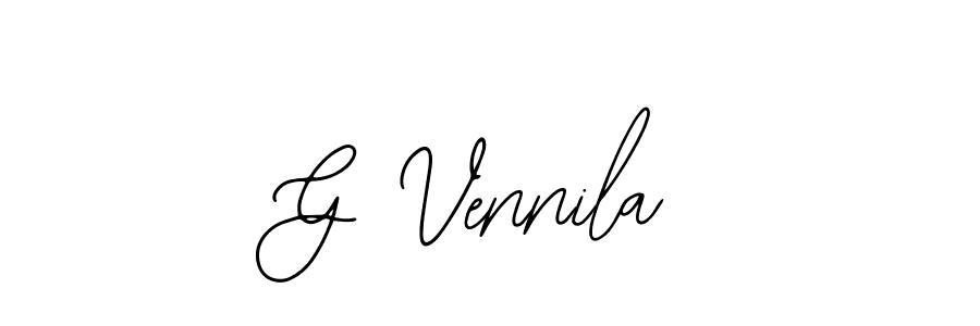 It looks lik you need a new signature style for name G Vennila. Design unique handwritten (Bearetta-2O07w) signature with our free signature maker in just a few clicks. G Vennila signature style 12 images and pictures png