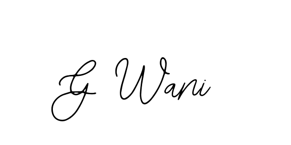 Use a signature maker to create a handwritten signature online. With this signature software, you can design (Bearetta-2O07w) your own signature for name G Wani. G Wani signature style 12 images and pictures png