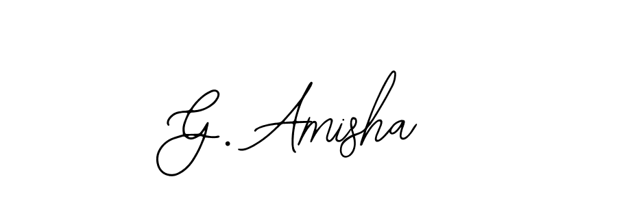 You should practise on your own different ways (Bearetta-2O07w) to write your name (G. Amisha) in signature. don't let someone else do it for you. G. Amisha signature style 12 images and pictures png