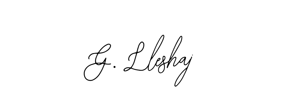 Bearetta-2O07w is a professional signature style that is perfect for those who want to add a touch of class to their signature. It is also a great choice for those who want to make their signature more unique. Get G. Lleshaj name to fancy signature for free. G. Lleshaj signature style 12 images and pictures png