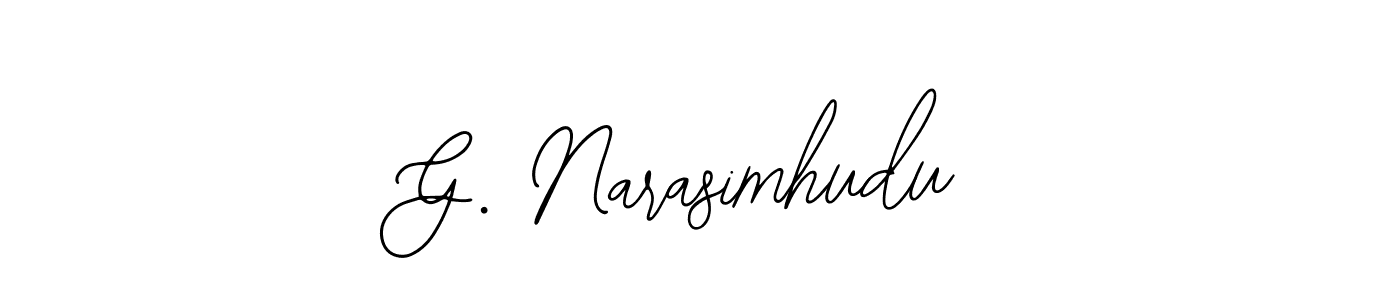 You should practise on your own different ways (Bearetta-2O07w) to write your name (G. Narasimhudu) in signature. don't let someone else do it for you. G. Narasimhudu signature style 12 images and pictures png