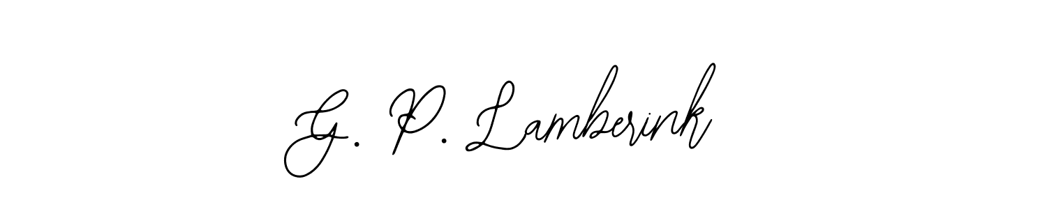 How to Draw G. P. Lamberink signature style? Bearetta-2O07w is a latest design signature styles for name G. P. Lamberink. G. P. Lamberink signature style 12 images and pictures png