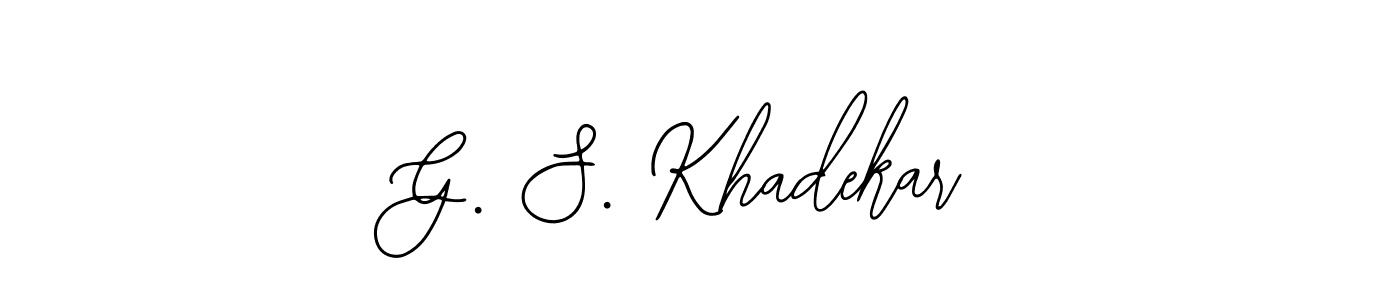 The best way (Bearetta-2O07w) to make a short signature is to pick only two or three words in your name. The name G. S. Khadekar include a total of six letters. For converting this name. G. S. Khadekar signature style 12 images and pictures png